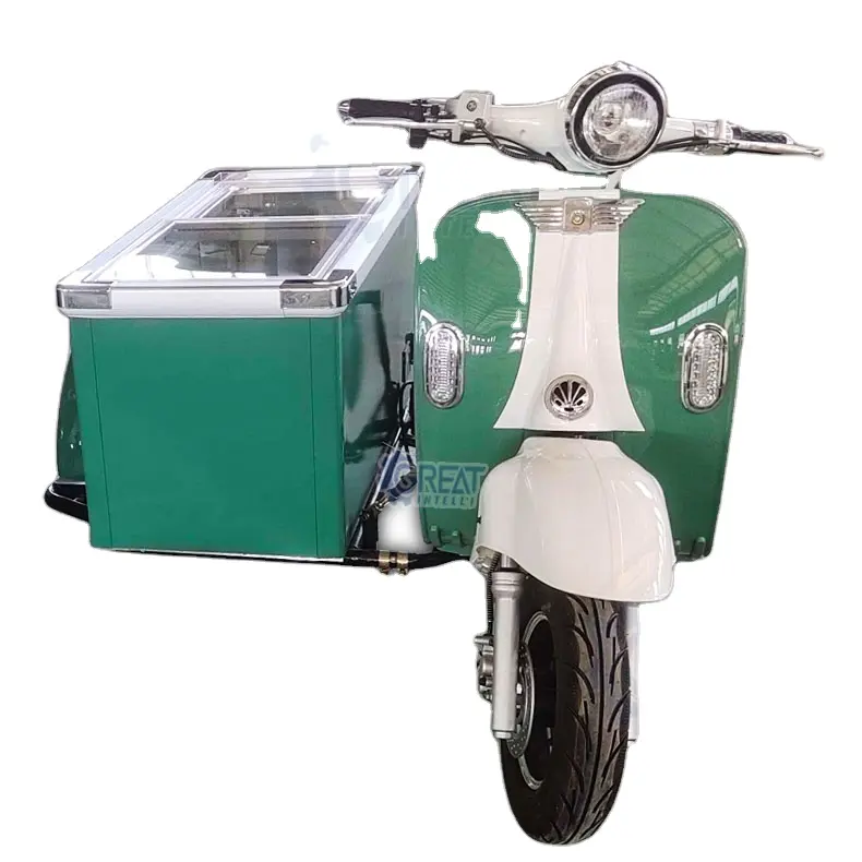 Ice cream ciclomotore sidecar icecream machines electric mobile 3 ruote ice cream scooter con congelatore ice bike