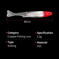 Ensemble d'appâts souples Luya, imitation poisson arc-en-ciel, queue en T, pour la pêche en eau douce et en mer, appât artificiel pour poisson-basse