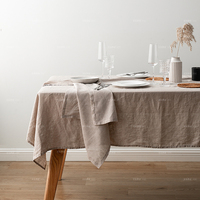 Naturel 100 lin lin français Rectangle prélavé carré nappe couverture terre cuite nappe sur mesure lin pour mariage
