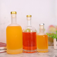 Bouteille de Luxe en Verre Transparent avec Bouchon pour Liqueur, Vin, Vodka, Whisky Nordique, Brandy, Tequila – Divers Formats : 50ML, 100ML, 200ML, 375ML, 500ML, 750ML, 1L