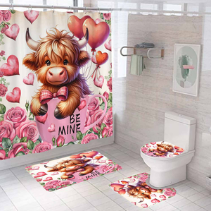 Ensemble <span class=keywords><strong>de</strong></span> rideaux <span class=keywords><strong>de</strong></span> <span class=keywords><strong>douche</strong></span> personnalisés en 3D pour la Saint-Valentin, imperméable, résistant à la moisissure, décoration <span class=keywords><strong>de</strong></span> salle <span class=keywords><strong>de</strong></span> bain avec crochets, plusieurs modèles - Product Image 3