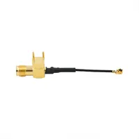 Connecteur coaxial 1.13 avec câble pigtail et extension, prise S-MA femelle à angle droit pour montage sur circuit imprimé (PCB) vers UFL pour intégration sur carte PCB