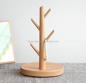 रचनात्मक आधुनिक लकड़ी के गहने पेड़ धारक ईयररिंग्स कप टेपोट मग के लिए बहु-उद्देश्य खड़े हैं - Product Image 6