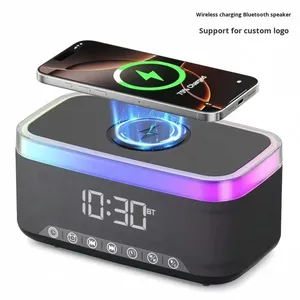 Altoparlante Bluetooth All-in-One con Caricatore Wireless da 15W, Sveglia, Lampada da Scrivania LED RGB, Radio FM per Camera da Letto, Soggiorno, <span class=keywords><strong>Gadget</strong></span> Smart per la <span class=keywords><strong>Casa</strong></span> - Product Image 4