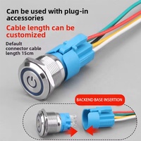 Interrupteur à bouton métallique Super Thunder 12/16/19/22 en cuivre et acier inoxydable, étanche IP65, à réinitialisation automatique, pour sonnette de porte ou interrupteur de voiture