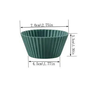 4 가지 색상 재사용 가능한 BPA 프리 실리콘 머핀 컵 케이크 붙지 않는 금형 12 개/24 개 팩 케이크 금형