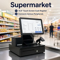 Precio de Fábrica, Sistema POS Todo en Uno con Pantalla Táctil de 15.6 Pulgadas, Caja Registradora para Supermercado, Fabricantes de Máquinas POS, Venta al Por Mayor