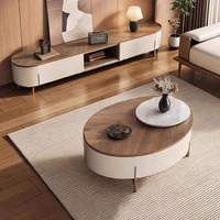 Ensemble Meuble TV Moderne Durable et Table Basse de Luxe en Noyer pour Salon et Hôtel – Écologique – Vente en Gros