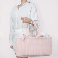 Sac de rangement pour bébé portable, grand, résistant à l'eau, en polyester, avec séparateur amovible, motif imprimé, sac à couches, rangement pour lingettes
