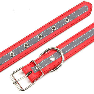 <span class=keywords><strong>Collar</strong></span> de Perro Moderno de PU Reflectante con Decoración de Huella, <span class=keywords><strong>Collar</strong></span> Ajustable y Duradero para Mascotas, Diseño de Seguridad Nocturna con Tira Reflectante - Product Image 5