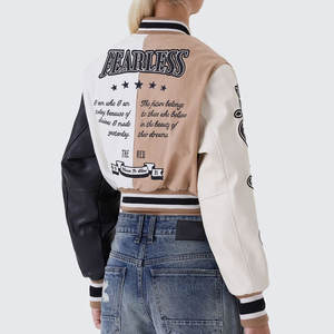 Chaqueta Varsity de Manga Larga para Mujer, Diseño Superior, Transpirable, Estampada, Ropa de Invierno, Diseño Bordado al por Mayor, Precio Económico - Product Image 2