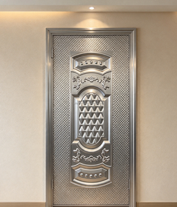Panneau de porte en PVC métallique à texture profonde en relief 3D style Méditerranéen, idéal pour projets de villas, directement de l'usine - Product Image 4
