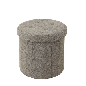 Pouf cube pliant avec rangement en forme de fleur tabouret repose-pieds en velours boîte à jouets - Product Image 5