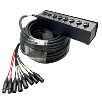 Câble multipaire XLR multicolore 8 canaux, boîtier de scène 6 entrées 2 sorties, câble audio multipaire XLR pour scène