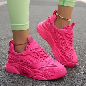 BSCI/Smeta/Sedex/HIGG/GRS di fabbrica di nuovo Design da donna PU superiore traspirante scarpe sportive rosse moda in Mesh <span class=keywords><strong>Sneakers</strong></span> - Product Image 4