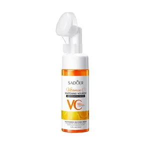 Mousse de limpeza com vitamina C SADOER 150ml de marca própria Mousse hidratante Nutritivo Branqueador Laranja Facial