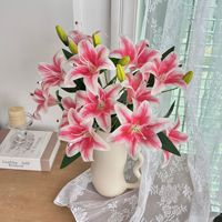 Bunga Lily Artifisial Berkualitas Tinggi Tahan Lama, Sentuhan Realistis, Dekorasi Rumah Elegan, Centerpiece Pernikahan, Bunga Lily Sutra Tiruan yang Realistis