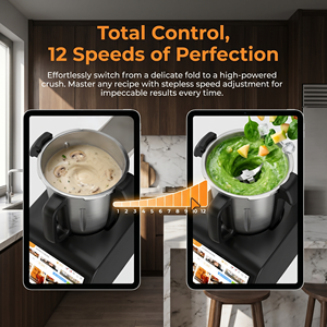 <span class=keywords><strong>Robot</strong></span> de cuisine intelligent avec application mobile 2400W, écran tactile 10 pouces, bol en acier inoxydable de 4,5 L, mélangeur alimentaire Thermo-mix - Product Image 4