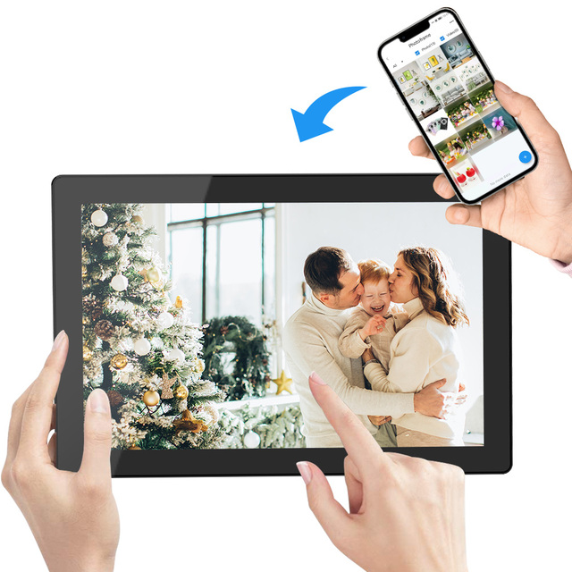 White PVC Accryllic Electronic Digital Smart Photo Frame Video Art Frame Foto Digital Display Frame