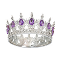 Couronne ronde en métal baroque de 12 cm avec strass, nouvelles décorations de gâteaux et accessoires de bouquet, fournitures de fête pour le Nouvel An et la remise des diplômes