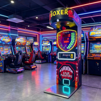 Machine de jeu d'arcade électronique de test de force de frappe de boxeur à monnayeur pour centre commercial, centre de divertissement et salle de jeux