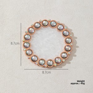 Palette de couleurs pour nail art de style japonais, en résine d'agate, incrustée de perles et de cristaux, pour le mélange de vernis, outil de manucure, vente en gros - Product Image 3