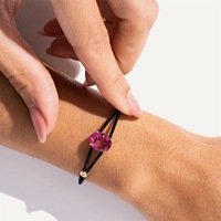 Bracelet ajustable en acier inoxydable avec pierres précieuses colorées, bracelet minimaliste empilable en corde, bijoux de mode pour femmes, cadeau