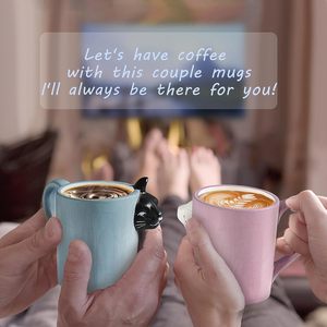 Productos más vendidos 2024 <span class=keywords><strong>Tazas</strong></span> 3D Taza de cerámica para beber animales Pintura a mano dolomita Gato Taza de café - Product Image 4