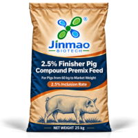 Prémélange Composé pour Porcs Jinmao 2,5% avec Minéraux et Oligo-éléments de Qualité Alimentaire 25 kg pour Porcs de 60 kg à Poids de Marché
