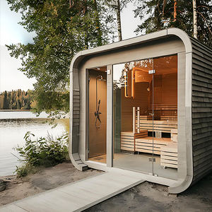 Sauna extérieur de luxe en forme de cube, salle de yoga chaude, bien-être, sauna en bois de cèdre rouge, cabine de <span class=keywords><strong>spa</strong></span> de jardin avec vestiaire - Product Image 4