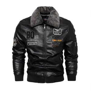 Autumn and winter new men's coat men's motorcycle coat slim lapel men's PU leather jacket