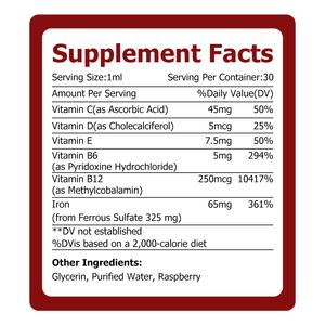 High Potency <b>6</b>-In-1 Organic <b>Iron</b> Liquid Drops Non GMO <b>Iron</b> Supplement Boost Muscle Function Alleviate Fatigue 30ml Liquid Drops - Product Image 2