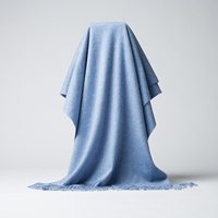 Châle en laine mérinos 100% pure avec pompons, doux et chaud pour l'hiver, design unique