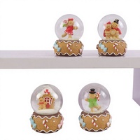 Décoration d'intérieur de Noël, artisanat festif, cadeau personnalisé, globe à neige assorti, maison en pain d'épices et figurine de couple, boule de neige
