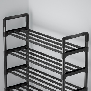 Economico nero <span class=keywords><strong>plastica</strong></span> e metallo Multi-strato pieghevole scarpiera Design semplice <span class=keywords><strong>di</strong></span> stoccaggio multifunzionale per soggiorno camera da letto - Product Image 6