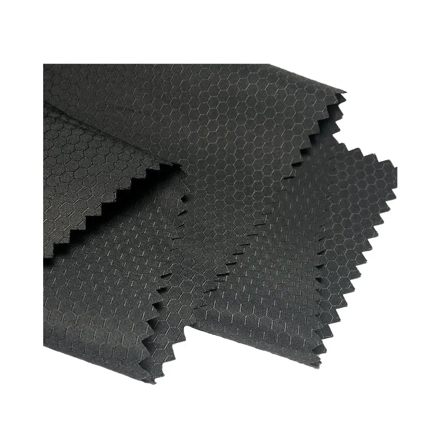 Polyester fabric hexagon hexagonal grid rip stop luggage lining fabric