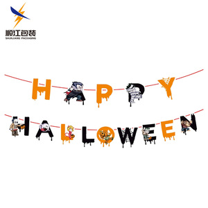 Venta al por mayor de pancartas colgantes coloridas de Halloween, Bandera de papel, letrero de pared para decoración de fiesta para graduación, Navidad, <span class=keywords><strong>Año</strong></span> <span class=keywords><strong>Nuevo</strong></span>, Pascua - Product Image 4