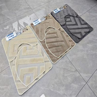 Tapis de bain carré moderne en polyester jacquard épais antidérapant avec support TPR, couleurs personnalisables, lavable en machine pour la maison