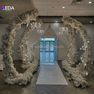 LEDA Wedding Chandelier Floor Standing Candle Chandelier Stand Hanging Crystal Chandeliers With Flower on <b>Arch</b> Supports <b>Frame</b> - Product Image 1