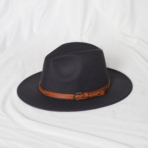 Chapeau Fedora en laine rétro direct d'usine avec design plat de couleur unie à large bord pour un usage quotidien ou des chapeaux de <span class=keywords><strong>cowboy</strong></span> de voyage - Product Image 2