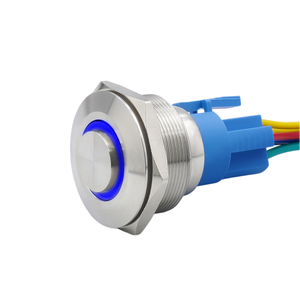 30MM Stainless Steel Button High Head Ring Illuminated IP65 1NO Home Appliance Control with LED <b>Light</b> - Product Image 2