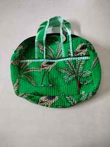 Bolsa de Viaje de Fin de Semana de Lujo Hecha a Mano 2025, con Estampado de Bloques de Algodón, Acolchada, de Gran Capacidad, Resistente, para Deportes y Viajes - Product Image 6