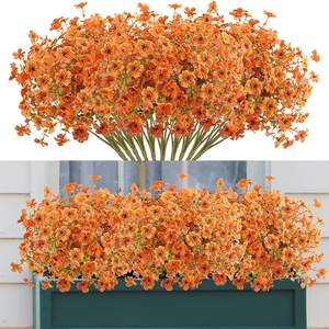 Festival de la récolte artificielle orange couleur d'automne bouquet de fleurs faisceaux violets pour la décoration d'automne intérieur maison balcon extérieur - Product Image 3