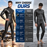 Combinaison de triathlon en néoprène Smoothskin pour homme, manches longues, flottabilité, fermeture éclair dorsale, natation en eau libre, logo personnalisé