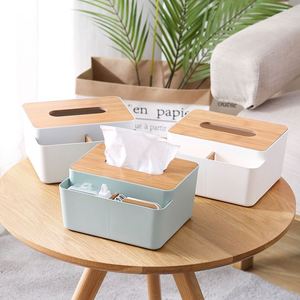 Cheap Plastic Clear Acrylic Container Napkin <b>Paper</b> Holders <b>Tissue</b> Box With Bamboo Lid - Product Image 2