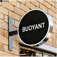 Panneau de rue rond logo maquette cercle Double face lightbox signalisation led boîte à lumière signe pour café boutiques bars restaurants
