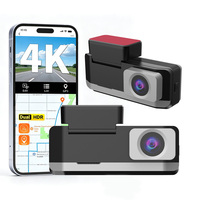 Caméra embarquée avec écran 2,1 pouces 4K, WIFI, vision nocturne, capteur G, enregistrement vidéo en time-lapse, DVR de voiture