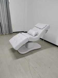 K White Curved <b>Electric</b> Spa Bed Adjustable Facial Treatment Chair with Legrest Backrest Headrest for Salon - Product Image 4