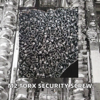Vis de machine M2 à tête fraisée hexalobulaire Torx de sécurité, métrique, en acier finition oxyde noir