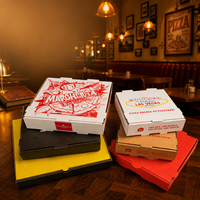 SP5119 Caja para Pizza de Cartón Corrugado Kraft Ecológico, Impresión a Color, Varios Tamaños, para Tiendas de Comida Rápida y Pizzerías